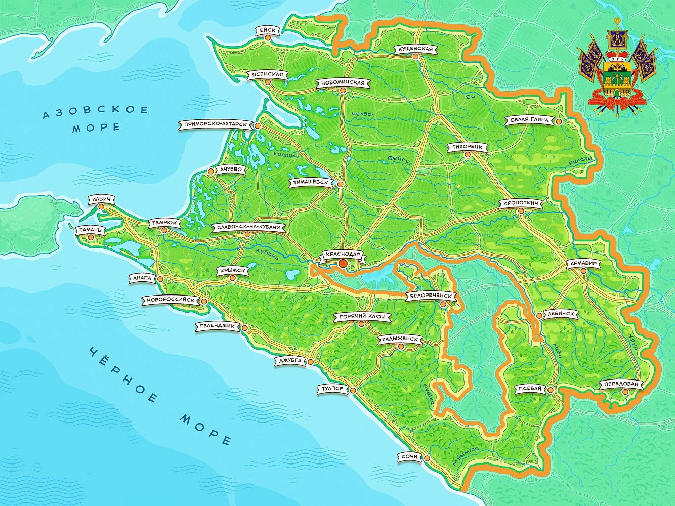 Карта Краснодарского края